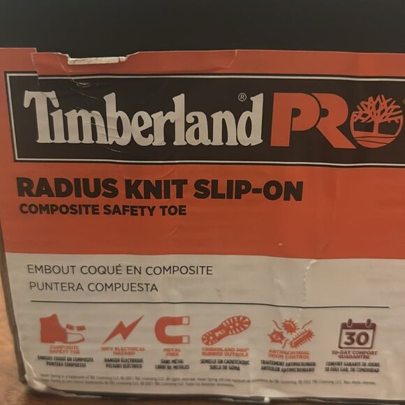 Timberland Pro Orange Gray Radius Knit Slip On Composite Safety Toe Shoe Size 14 - Picture 13 of 13